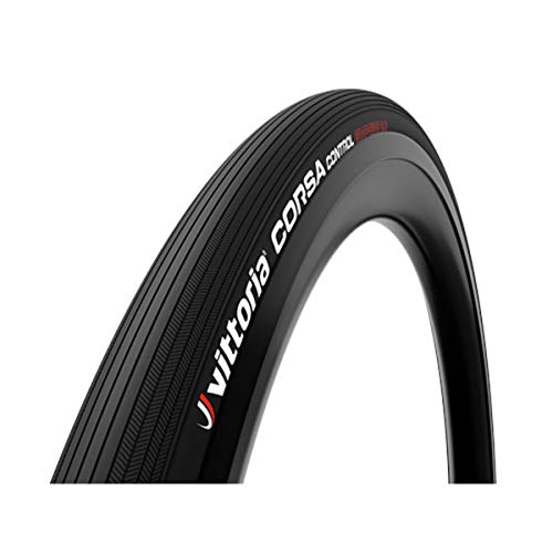 Vittoria Corsa Control Graphene 2.0 - Road Bike Tire - Foldable Bicycle Tires for Performance in Rough Roads (700x28c, Full Black)