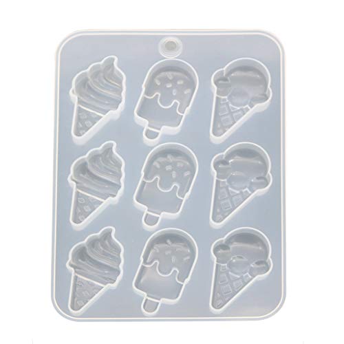 Youngy Cake Mold, Ice Cream Popsicle Cute Food Keychain Pendant Silicone Resin Mold Jewelry Tools