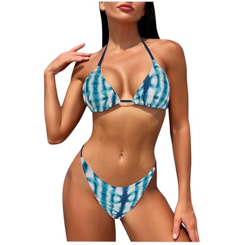 High Waisted Bikini Bottoms Tummy Control Swimsuit Bikinis Swimsuit Set for Women Sexy Halter Two Piece Triangle Bathing Suit Tie String Thong Summer Beach Swimwear Overstock Deals