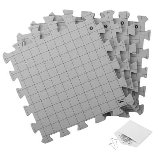 Mr. Pen- Interlocking Blocking Mats, 12”x12”, 4 Pack, Blocking Mats for Knitting & Crochet Projects with 50 T-Pins, Knitting Blocking Mats and Pins, Crochet Blocking Board for Crocheting