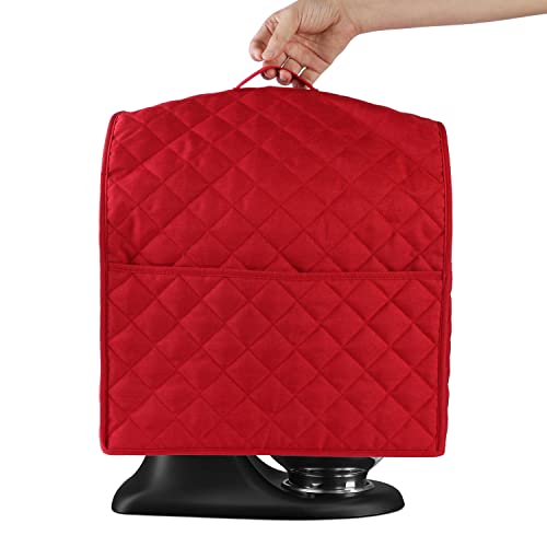 Stand Mixer Cover compatible with Kitchenaid Mixer, Fits All Tilt Head & Bowl Lift Models with 3 Organizer Bag for Accessories. (Red, For Bowl Lift 5-8 Quart)