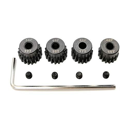 MakerDoIt 48P Pinion Gear Set 16T 17T 18T 19T 3.175mm 48 Pitch Pinion Gear Set 1/10 RC