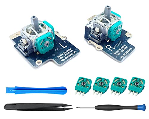 ElecGear Analog Joystick Replacement for Steam Deck, No-Drifting Left and Right Thumbstick Unit Module PCB Assembly for MEDA and MHDA Controllers, 4X Spare Potentiometers and Repair Tool Kit Included