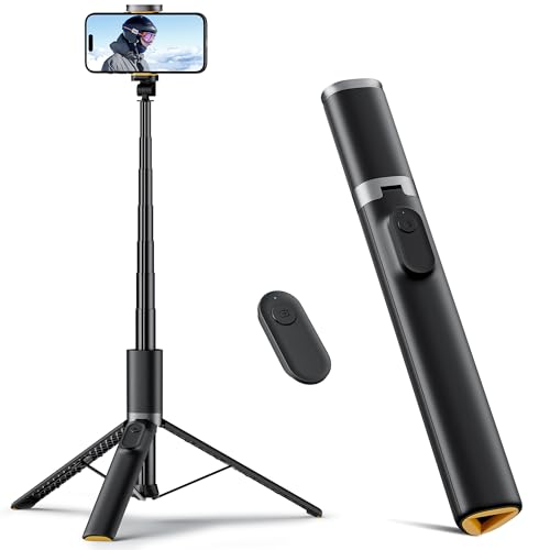 TODI 63' Phone Tripod, Tripod for iPhone & Portable Selfie Stick Tripod with Remote, Phone Tripod Stand for Video Recording, Travel Tripod for Cell Phone Tripod Compatible with iPhone 15/14/13/Android