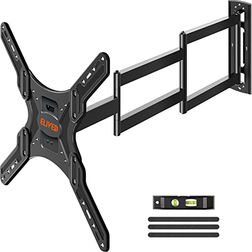 ELIVED Long Arm TV Mount for Most 26-65 Inch TVs, Corner TV Mount with 37.4 inch Extension Arm, Swivel and Tilt Full Motion TV Bracket Max VESA 400x400mm, Holds up to 77 lbs.