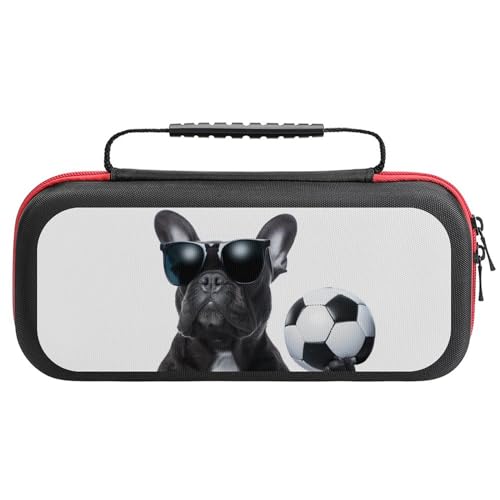 CIMOXDERRT Dog Referee Soccer Carry Case Compatible with Nintendo Switch Protective Hard Shell Cover with 20 Games Cartridges Pouch