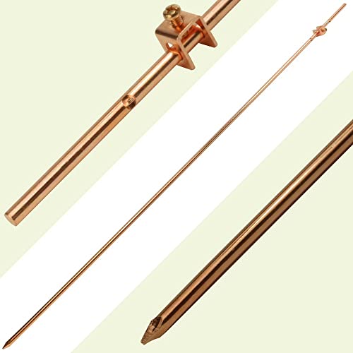 Skywalker - 4ft Ground Rod with Attached Wire Clamp | Copper Grounding Rod Protects Electric Fences, Antennas, Generators, Satellite Dishes