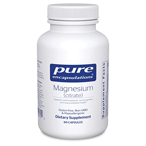 Pure Encapsulations Magnesium (Citrate) - Supplement for Sleep, Heart Health, Cognitive Health, Bone Health, Energy, Muscles, and Metabolism* - with Premium Magnesium - 90 Capsules