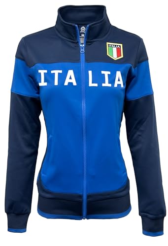Just 4 Kicks Women's Italy Full Zip Track Jacket, Italia Warm-Up Jacket (AS)