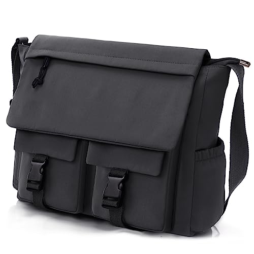 Lovvento Messenger Bag for Men,15.6 Inch Water Resistant Laptop Bag Crossbody Bags Casual Satchel Shoulder Large Fashion College Travel Office Computer Bag (Original-black)