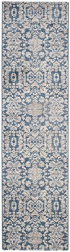 SAFAVIEH Sofia Collection 2'2' x 8' Blue / Beige SOF381C Vintage Oriental Distressed Non-Shedding Living Room Entryway Foyer Hallway Bedroom Runner Rug