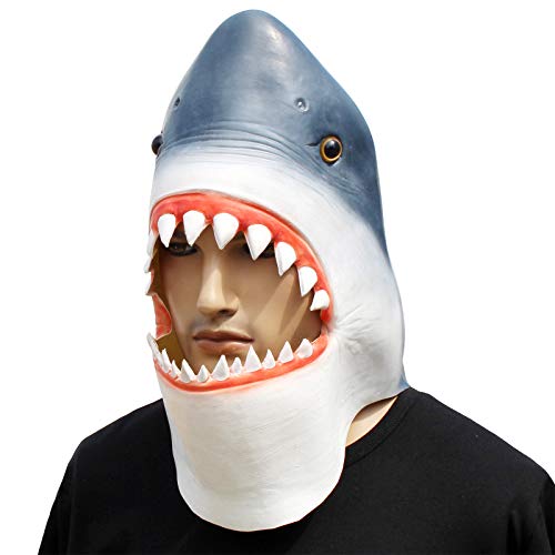 Shark Mask Fish Costume Mask Novelty Halloween Costume Party Latex Animal Head Mask