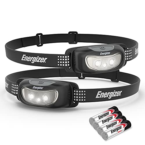 Energizer LED Headlamp (2-Pack) Universal+, IPX4 Water Resistant Headlamps, High-Performance Head Light for Outdoors, Camping, Running, Storm Survival (Batteries Included)