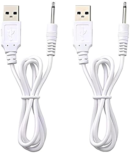 VibeMax Fast Charging Replacement USB Cable | DC Charger Cord - 2 Ft - 2.5mm (2 Pack)
