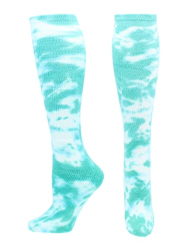 Tie Dye Multisport Tube Socks (Teal/White, Medium)