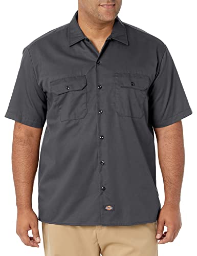 Dickies mens Short-sleeve Work Shirt, Charcoal, Medium