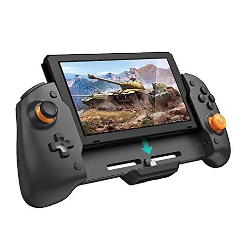 ECHZOVE Switch Controller Grip, Ergonomic Switch Controller with Six-Axis Gyroscope for Gravity Induction, Twin Motor Vibration, Power-Charging Input Port(NOT for Switch OLED)