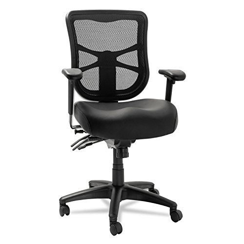 Alera Elusion Series Mesh Mid-Back Multifunction Chair, Supports Up to 275 lb, 17.7' to 21.4' Seat Height, Black