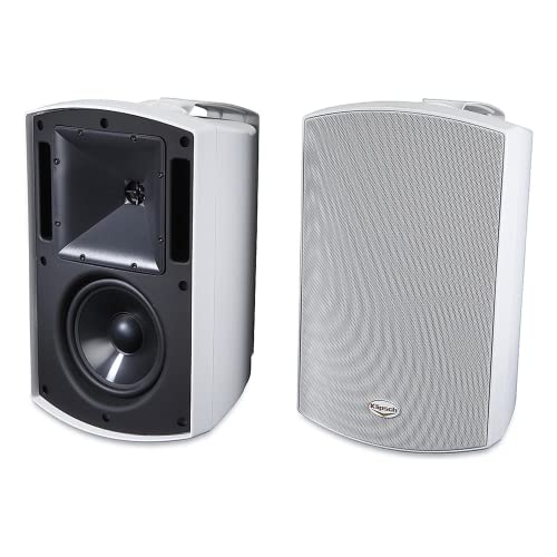 Klipsch AW-650 Indoor/Outdoor Speaker, White (Pair) - Two-Way All-Weather Loudspeakers - 6.5” IMG Woofer & 1” Titanium Dome Tweeter - UV-Resistant Enclosure