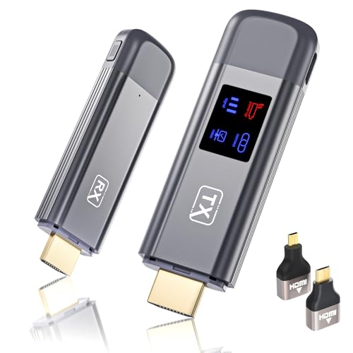 Wireless HDMI Transmitter and Receiver, TTQ Wireless HDMI Extender 4K Supported, Metal Housing, LED Display, 100FT Range, 2.4G&5G, for PC/Laptop/Camera/HDTV/Projector/TV Box, No App/Bluetooth Needed