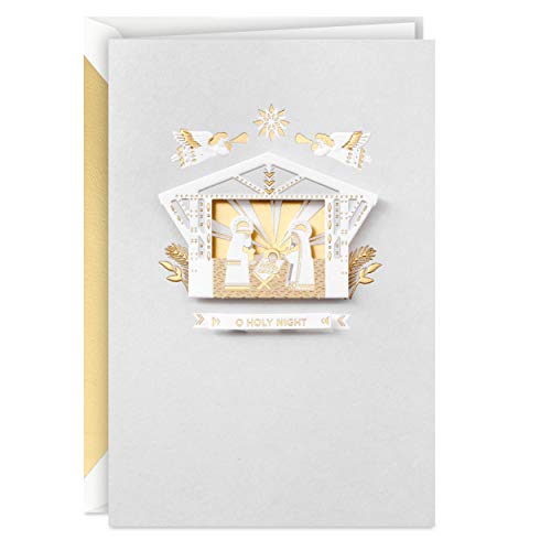 Hallmark Signature Boxed Christmas Cards, Gold Foil Nativity (12 Cards and Envelopes)