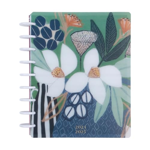 Happy Planner Disc-Bound 12-Month Planner, July 2024–June 2025 Daily Planner, Vertical Layout, Classic Size, Vivid Blooms, 72 Pages, 12 Dividers, 2 Sticker Sheets, 7' x 9 3/4'