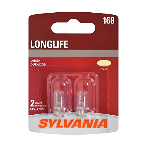 SYLVANIA - 168 Long Life Miniature - Bulb, Ideal for Interior Lighting – Map, Dome, Truck, Cargo and License Plate (Contains 2 Bulbs)