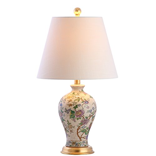 JONATHAN Y JYL3009A Grace 24' Floral LED Table Lamp Classic Cottage Bedside Desk Nightstand Lamp for Bedroom Living Room Office College Bookcase LED Bulb Included, Multicolor