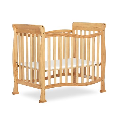 Dream On Me Violet 4-In-1 Convertible Mini Crib In Natural, Greenguard Gold Certified, JPMA Certified, 3 Position Mattress Height Settings, Non-Toxic Finish