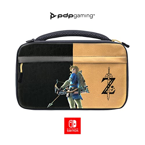 PDP Messenger Case with Removable Shoulder Strap - Holds 14 Games & Console - Compatible with Nintendo Switch/ Lite/ OLED - Hyrule Hero Link.
