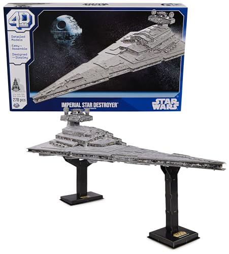 4D BUILD Puzzles, Star Wars Deluxe Imperial Star Destroyer 3D Model Kit Over 2ft. Wide 278pc | Star Wars Toys Desk Decor | Model Kits for Adults & Teens 12+