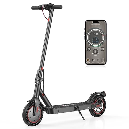iScooter Electric Scooter Adults and Teenages, 15.6 MPH, 18 Miles Range, 10'' Honeycomb Solid Tires, 500W Foldable and Cruise Control Escooter with Double Braking System and APP