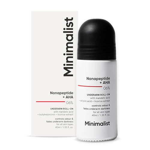 Minimalist Underarm Roll On Deodorant to Control Odour & Fade Darkness | With Nonapeptide + AHA BHA 06% | | Fragrance & Aluminium Free | Exfoliating Deo For Women & Men | 1.35 Fl Oz / 40 ml