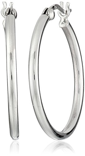 Sterling Silver Round Tube Hoop Earrings (2 mm, 1' Diameter)