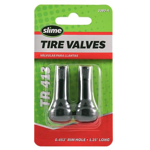 Slime 2080-A Tubeless Tire Valves 1¼', TR 413 45, Schrader valve stem, pack of 2 valves