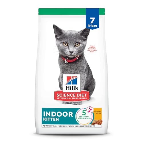 Hill's Science Diet Indoor, Kitten, Easy Litter Box Cleanup, Dry Cat Food, Chicken Recipe, 7 lb Bag