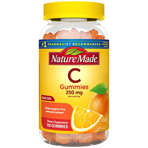 Nature Made Vitamin C 250 mg per serving, Dietary Supplement for Immune Support, 150 Gummies, 75 Day Supply