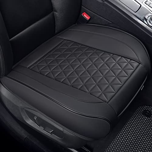 Black Panther Luxury Faux Leather Car Seat Cover Front Bottom Seat Cushion Cover, Anti-Slip and Wrap Around The Bottom, Fits 95% of Vehicles - 1 Piece,Black