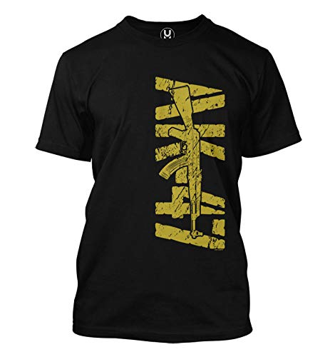 Gold AK-47 - Pro Gun 2nd Amendment Men's T-Shirt (Black, X-Large)