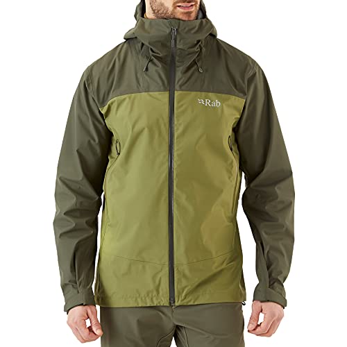 RAB Men's Arc Eco Waterproof Breathable Jacket for Hiking & Skiing - Army/Chlorite Green - Large