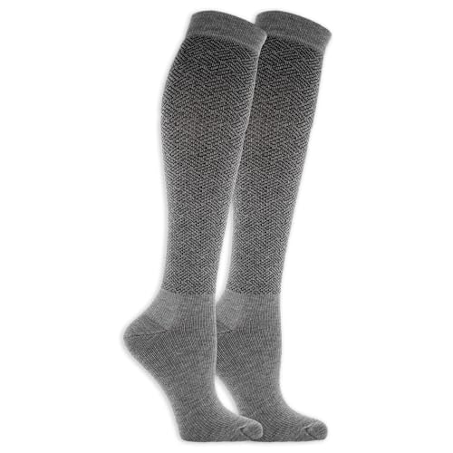 Dr. Scholl's Mens Graduated Compression Over The Calf - 2 & 3 Pair Packs Energizing Comfort And Fatigue Relief Casual Sock, Charcoal Heather, 7-12 US