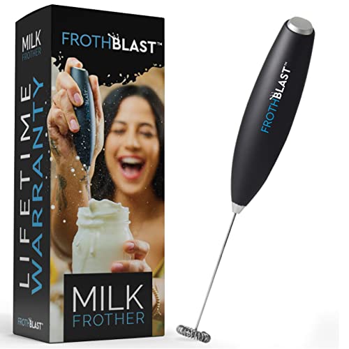 FrothBlast Milk Frother Handheld for Coffee (Foam Maker) Electric Whisk Drink Mixer for Lattes, Cappuccino, Frappe, Matcha, Hot Chocolate