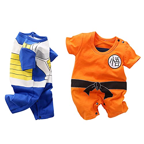 RELABTABY 2 Pack Newborn Baby Boy Girl Romper Infant Anime Onesie Toddler Halloween Bodysuit Jumpsuit Outfit Clothes