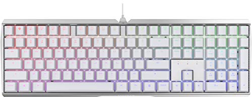 Cherry MX 3.0 S Wired Mechanical Gaming Keyboard. Aluminum Housing Built for Gamers w/MX Red Silent Switches. RGB Backlit Display Over 16m Colors. from The Makers of MX. Full Size. Pure White.