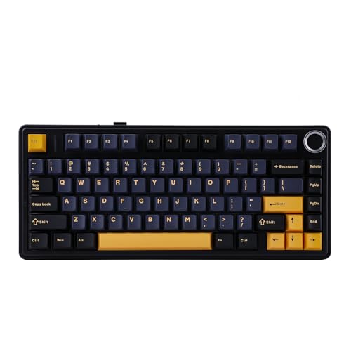 EPOMAKER x AULA F75 Gasket Mechanical Keyboard, 75% Wireless Hot Swappable Gaming Keyboard with Five-Layer Padding&Knob, Bluetooth/2.4GHz/USB-C, RGB (Black, Crescent Switch)