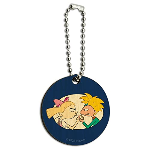 GRAPHICS & MORE Hey Arnold! Helga, Love Is Tough Wood Wooden Round Keychain Key Chain Ring