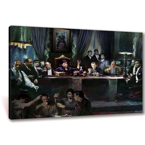 CXLDGUE Gangster Last Supper Movie Poster Godfather Scarface Sopranos Goodfellas Art Print Decorative Wall