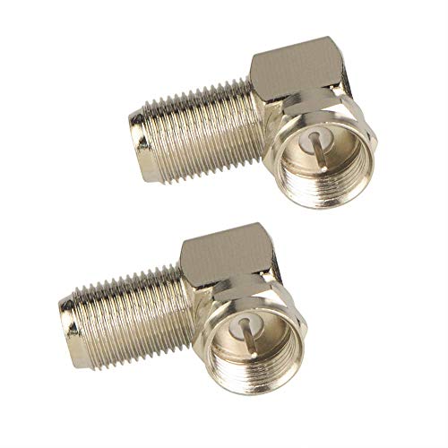 VCE 2-Pack Right Angle F-Type Coaxial RG6 Adapter