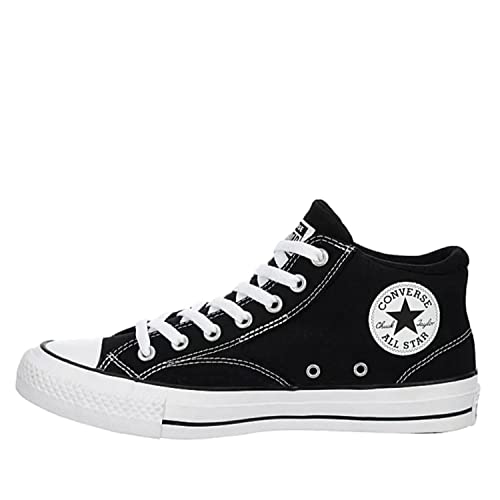 Converse Unisex Chuck Taylor All Star Malden Street Mid High Canvas Sneaker - Lace up Closure Style - Black White, 9 Women/7 Men