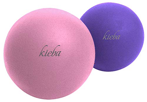 Kieba Massage Lacrosse Balls for Myofascial Release, Trigger Point Therapy, Muscle Knots, and Yoga Therapy. Set of 2 Firm Balls (Pink and Purple)
